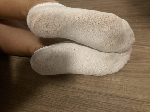 2 napot viselt fehér dinnye mintás zokni